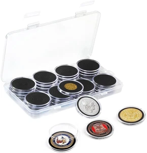 32Pcs Clear Plastic Coin Capsules, Coin Holder for Collectors, Coin Collection C - Picture 1 of 12