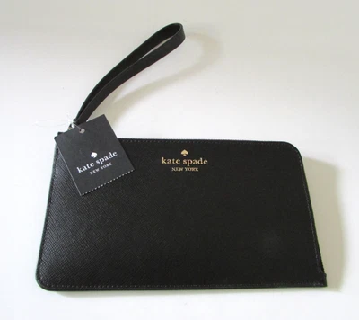 Muñequera Kate Spade New York LUCY Mediana Negra Cuero Saffiano Nueva con Etiquetas Foto 1 de 4
