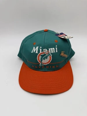 VTG EASTPORT Miami Dolphins NFL Adjustable Snapback Hat Cap 1995 Enamel Pin New - Image 1 of 4