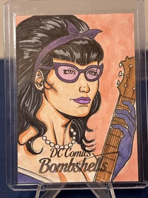 2017 Cryptozoic DC Comics Bombshells Huntress Sketch Card By LC Campello - Image 1 of 2