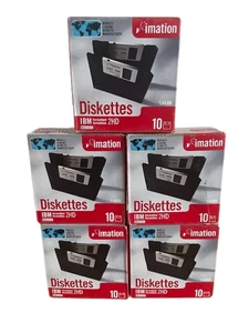 (Lot 5) Genuine Imation IBM Formatted 2HD 1.44 Diskettes 5-10Pks (50 Diskettes) - Afbeelding 1 van 2