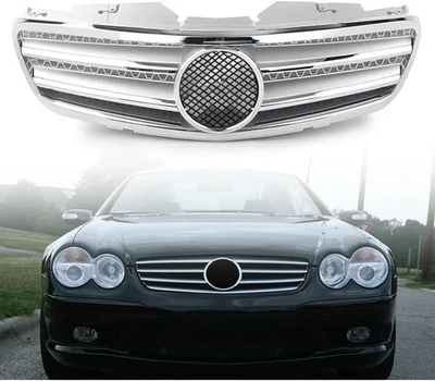 Grille for Mercedes Benz R230 SL Class SL500 SL600 SL550 W230 2003-2007, 1pcs Ch - Image 1 of 4
