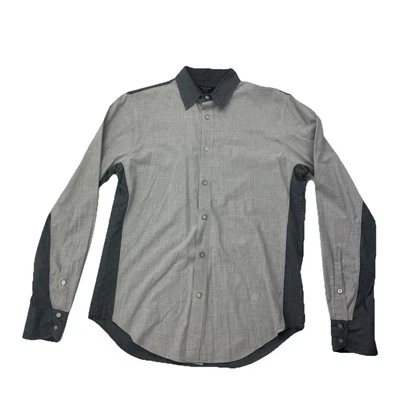 Rag & Bone Mens M Slim Fit Light Dark Gray Dual Tone Long Sleeve Button Up Shirt - Image 1 of 4
