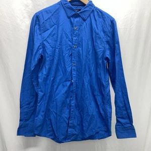 Structure Slim Fit Small Button Down Long Sleeve Shirt Blue - Picture 1 of 8