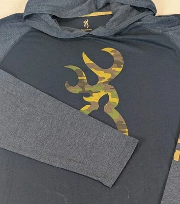Sudadera con Capucha Browning Para Hombre Azul XL "Lucas" Logo Camuflaje Nuevo con Etiquetas Foto 1 de 4