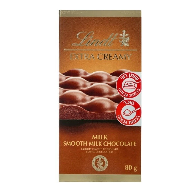 6 шт. Lindt Extra Creamy, молочный гладкий молочный шоколад, 80 г, из Израиля, кошерный - Изображение 1 из 1