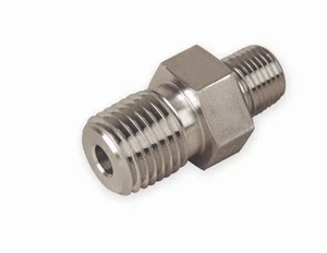 (MENGE 5) Parker 8-6 Mhn-Ss 1/2 Zoll x 3/8 Zoll Mnpt 316 SS Sechskantnippel - Bild 1 von 1