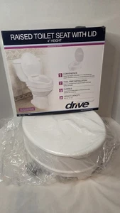 NEU DRIVE MEDICAL RTL12065 RUNDER ERHÖHTER TOILETTENSITZ MIT SCHLOSS, STANDARDSITZ, 4" - Bild 1 von 6