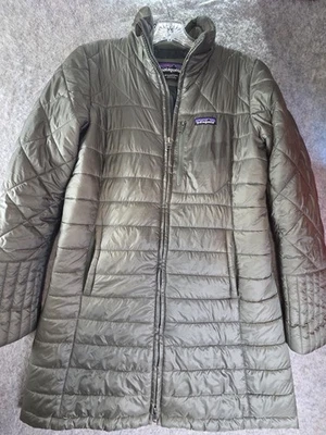 PATAGONIA Jacket Womens Medium Long Sleeve Full Zip Mid-Length Puffer Green - Image 1 of 4