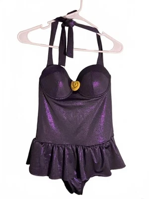 Traje de baño Disney Little Mermaid Shimmer Ursula con detalle de concha pequeño nuevo con etiquetas Foto 1 de 4