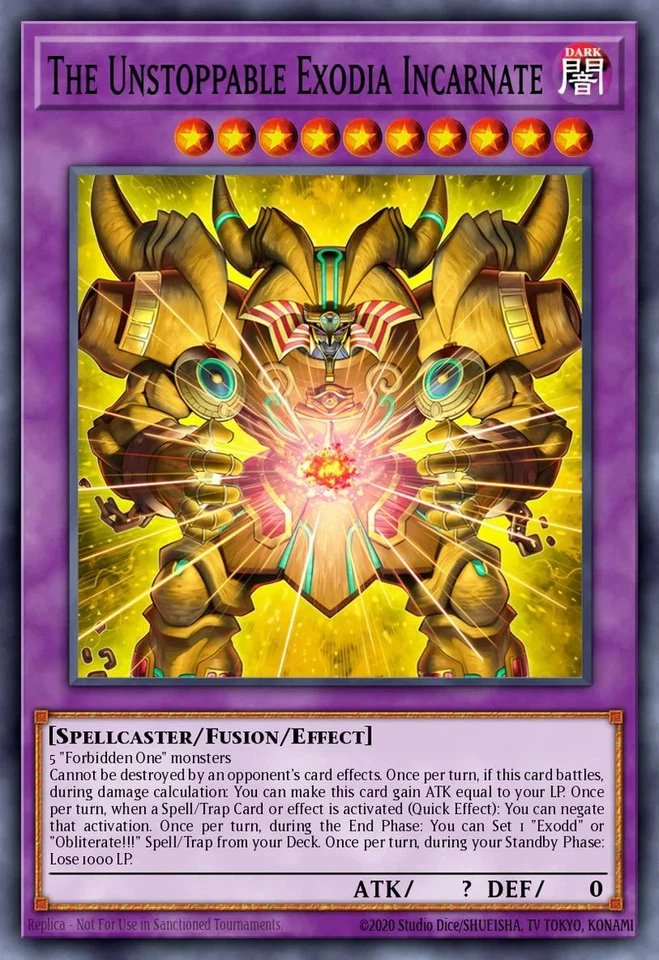 Yugioh! The Unstoppable Exodia Incarnate MP25-EN008 STARLIGHT Rare   - Image 1 of 1