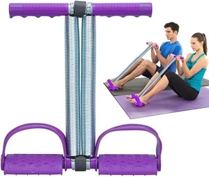Elastic Sit Up Equipment, Pull Rope Dual Spring Tension Foot Pedal Purple - Picture 1 of 8
