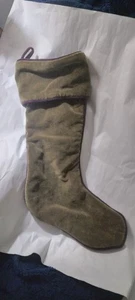 Garnet Hill Weihnachtsstrumpf grün lila Samtgefühl Baumwolldeko - Bild 1 von 13