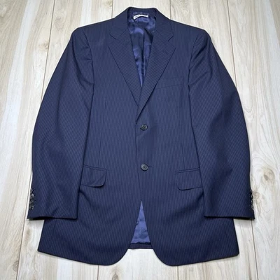 Blazer Belvest Super 120’s Lana Rayas Azul Marino Hombre’s Talla 36R Abrigo Deportivo Foto 1 de 4