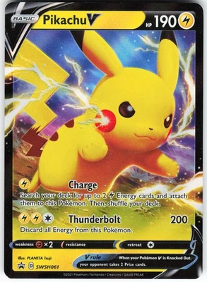Pikachu V - SWSH061 Pokemon SWSH: Sword & Shield Promo Cards Holo Promo NM - Image 1 of 2