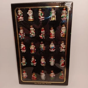 Vintage Set Of 25 Unique Treasure Blown Glass Santa Ornaments Glitter & Colorful - Bild 1 von 5