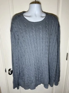 Suéter Brooks Brothers Talla 3XL Azul Claro Algodón Supima Tejido con Cable Clásico - Imagen 1 de 5