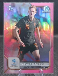 2022 Bowman Chrome UEFA U21 Wouter Burger #113 Pink Fuschia Refractor /150 - Picture 1 of 3