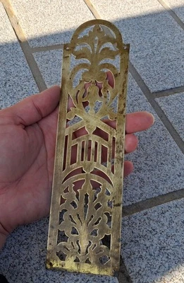 Ancienne Plaque de Propreté de porte / décoration en laiton, 6 cm  sur 22 cm - Photo 1/4