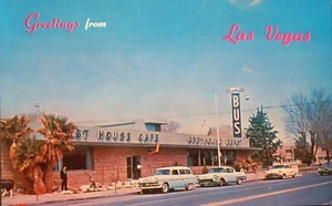 Vintage 1950’s Las Vegas Nevada Postcard Greyhound Bus Post Station Depot - Picture 1 of 3