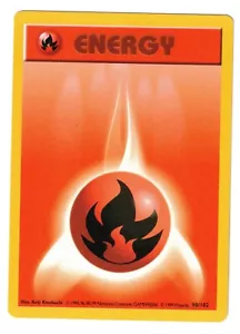 POKEMON FIRE BASIC ENERGY 98/102 SET BASE SHADOWLESS LP VINTAGE 1999 - Foto 1 di 2