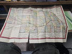 VINTAGE EARLY 1900'S MAP OF NEBRASKA PRE I-80 COMP STERLING CLOTHIERS LINCOLN NE - Picture 1 of 8