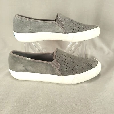 Keds Double Decker Perf Suede Slip On Shoe Womens Size 10 WH59055 Gray White - Image 1 of 4