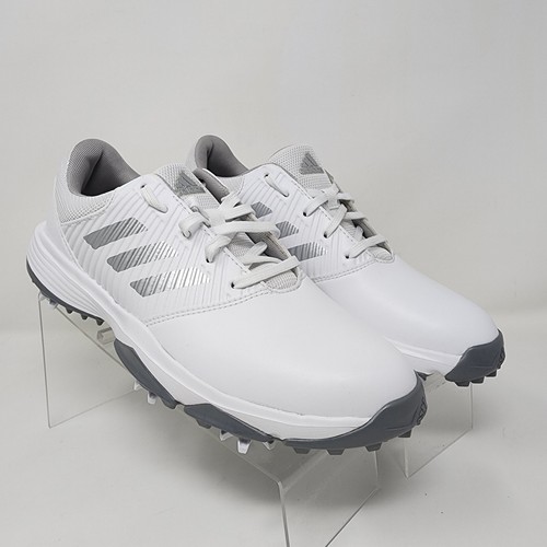 Scarpe da golf Adidas uomo 5 5 bianche CP Traxion logo stringate 3 strisce sneakers