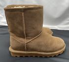 Bearpaw Boots Youth 4 Elle Shearling Brown Suede Wool Pull On Casual Ankle 1962Y