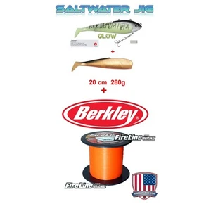 Cebo para peces grandes Norge Jig 280 g + 400 m BERKLEY Fireline Tournament Blaze Orange - Imagen 1 de 4