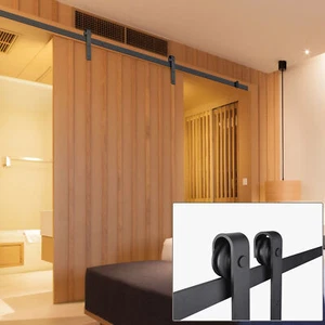 Aquaterior 8Ft Sliding Barn Door Hardware Kit Hang Track Roller for Single Door - Picture 1 of 10