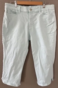 NYDJ Women Sz 14P Light Blue Ariel Crop Capri Denim Jeans Lift Tuck Technology - Picture 1 of 20