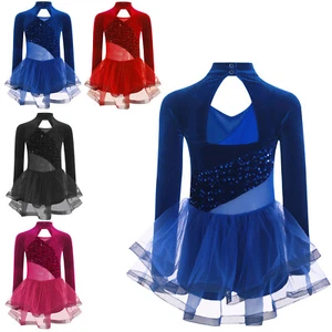 Kids Girls Costume Built-in Shorts Dancewear Birthday Party Dress Sparkling - Picture 1 of 57