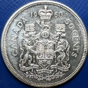 1960 50 Cents CANADA Silver Half Dollar (#CB01719) - Imagen 1 de 2