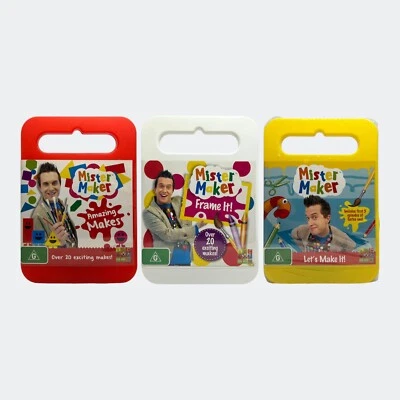 3x Mister Maker DVDs (Amazing Makes + Frame It! + Let's Make It!) - Region 4 PAL - Image 1 of 4