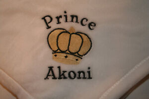 Embroidered Monogrammed Baby Blanket Tahoe Fleece Soft -Prince