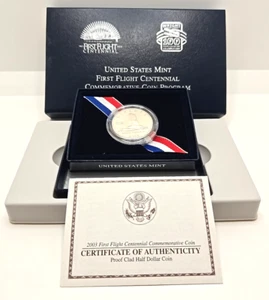 US Mint First Flight Centennial 2003 Silver Dollar Coin w/ Box + COA Wright Bros - Picture 1 of 22