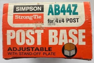 Simpson Strong-Tie 4x4 Post Base Adjustable Stand-off Plate AB44Z Ships from USA - Picture 1 of 6