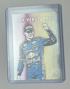 Max Verstappen Platinum Plated Limited Artist Signed 2023 Monaco GP Card 1/1 - Picture 1 of 2
