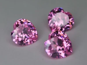 CZ Pink Heart Cut Loose AAA Cubic Zirconia Gemstone 4x4mm 6x6mm 8x8mm 10x10mm - Picture 1 of 8