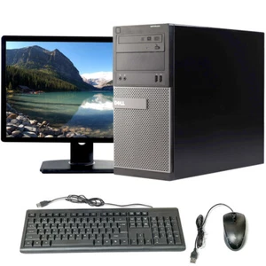 Dell i5 Desktop SSD 128GB 8GB RAM 22 in LCD Intel Core Computer Windows 10 Wi-Fi - Picture 1 of 6