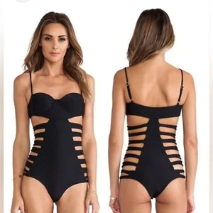 NWT Issa De Mar San Sebastian Strappy Cutout One Piece Swimsuit Black XS - Picture 1 of 5