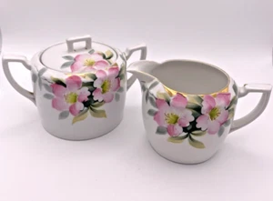 Azúcar Noritake AZALEA vintage con tapa y crema pintadas a mano flores rosas - Imagen 1 de 20