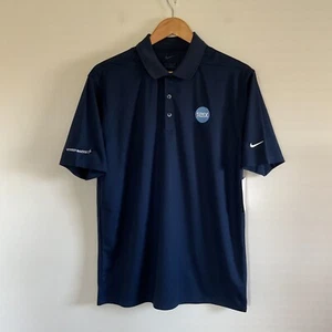 Nike Golf Mens Lockheed Martin Dri-FIT Micro Pique 2.0 Polo Shirt M Navy DC1963 - Picture 1 of 9