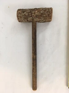 Hand Made Wood Vtg Primitive Tools Rustic Decor Mallet - Picture 1 of 5