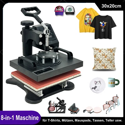 Pressa a Caldo 8in1 30x25cm Termopressa Calore Stampa Tessile Trasferimento - Immagine 1 di 4
