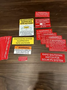 22 Piece Assorted Solar Labels For Residential Installations Single Install NEC - Picture 1 of 2