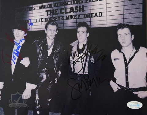 Mick Jones Paul Simonon Topper Headon Signed 10x8 Photo ACOA Certified SB82555 Cover