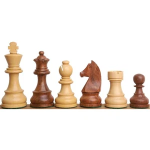 Set solo pezzi di scacchi torneo 3,9" - palissandro dorato con regine extra - Foto 1 di 13