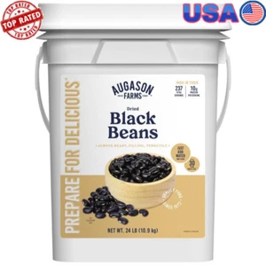 Bulk Black Beans Emergency Food Storage High Protein Low Fat 24lb Pail Home New - Picture 1 of 6